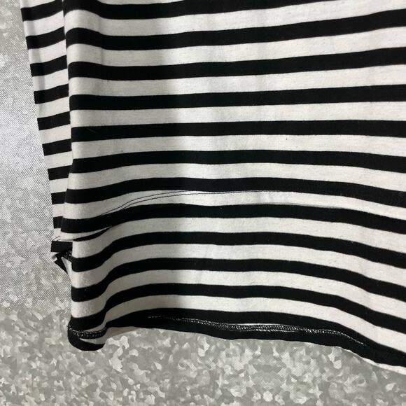 Hot Topic Black & White Striped Lace Sugar Skull Tank Top - Size Small - Hi-Low - Picture 5 of 7